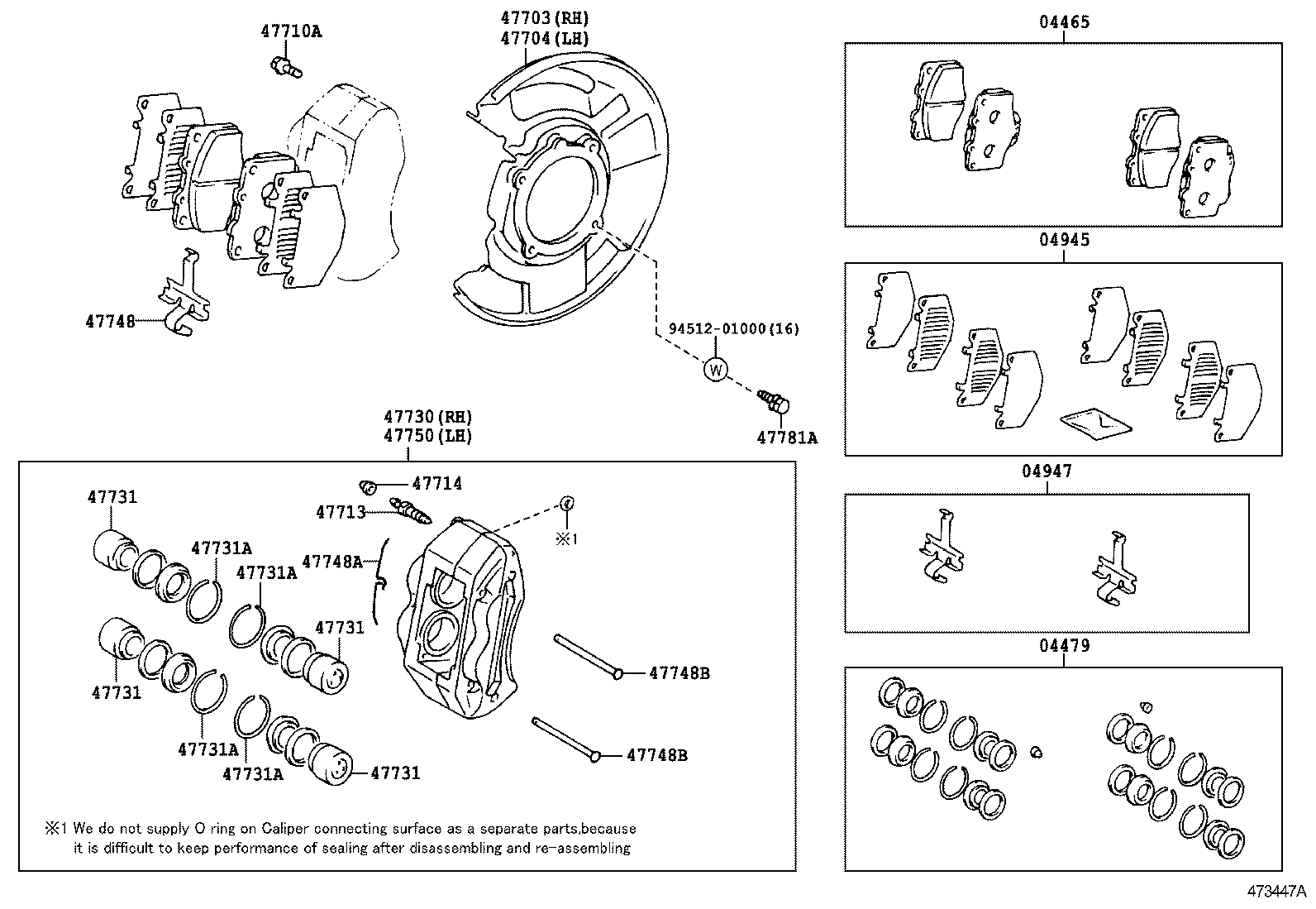 47730-60050 CYLINDER ASSY, FRONT DISC BRAKE, RH product image