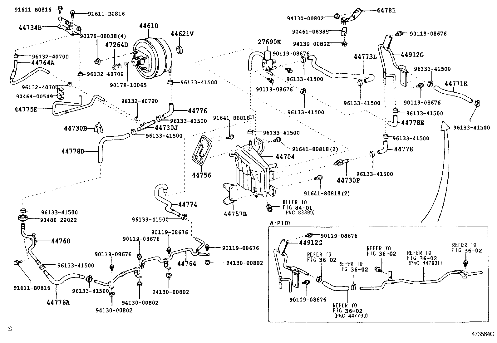 44771-37200 HOSE, VACUUM TUBE TO VACUUM PUMP product image