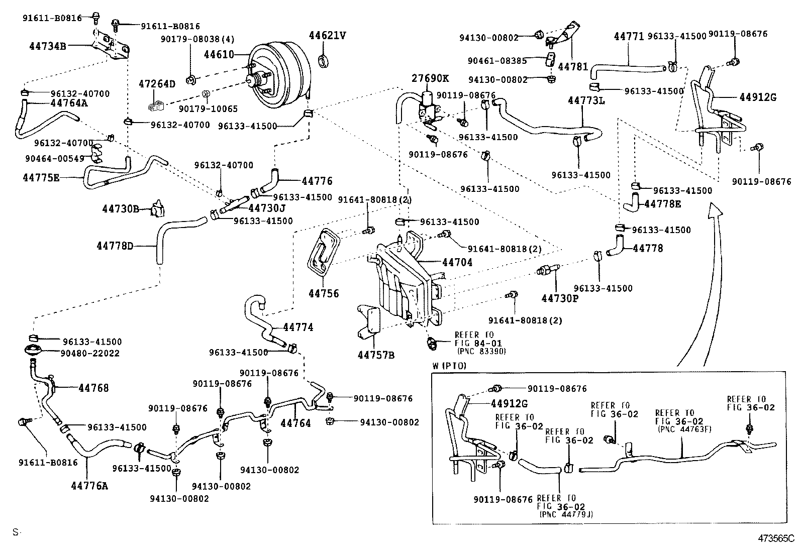 44771-37200 HOSE, VACUUM TUBE TO VACUUM PUMP product image
