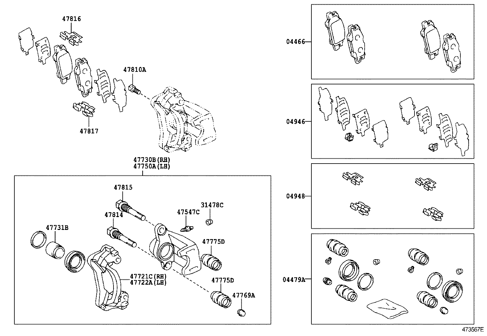 04479-48050 CYLINDER KIT, DISC BRAKE, REAR product image