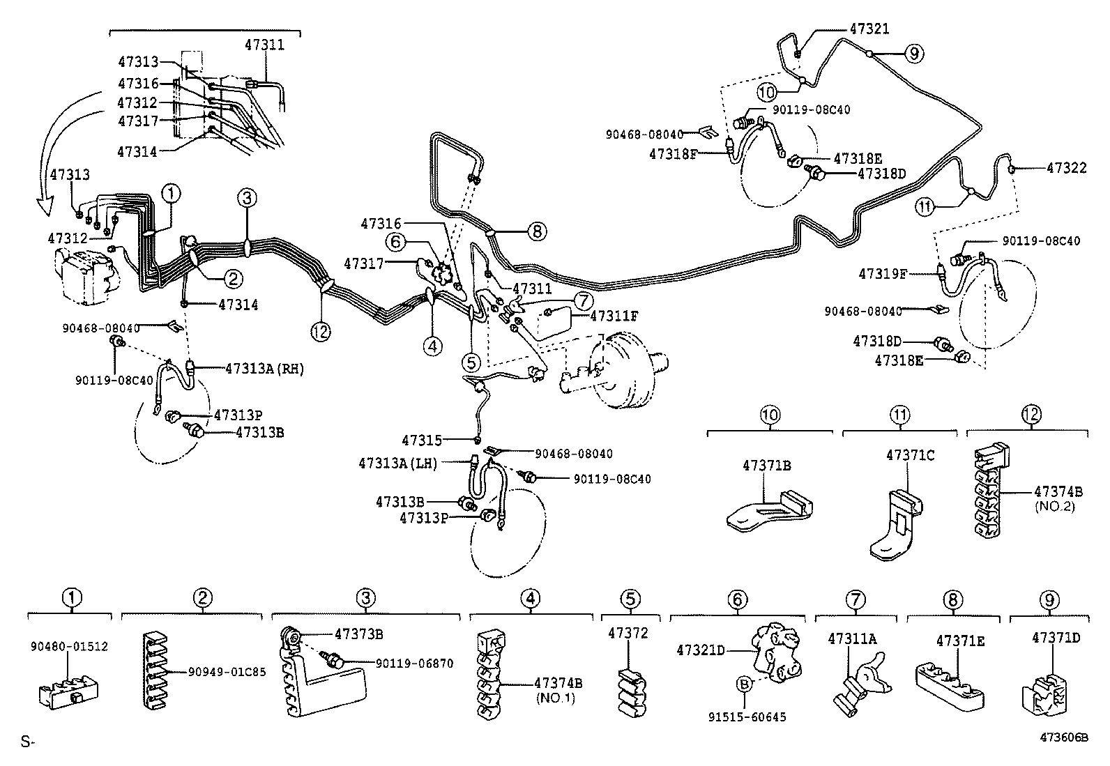 47311-33130 TUBE, FRONT BRAKE, FRAME NO.1 product image