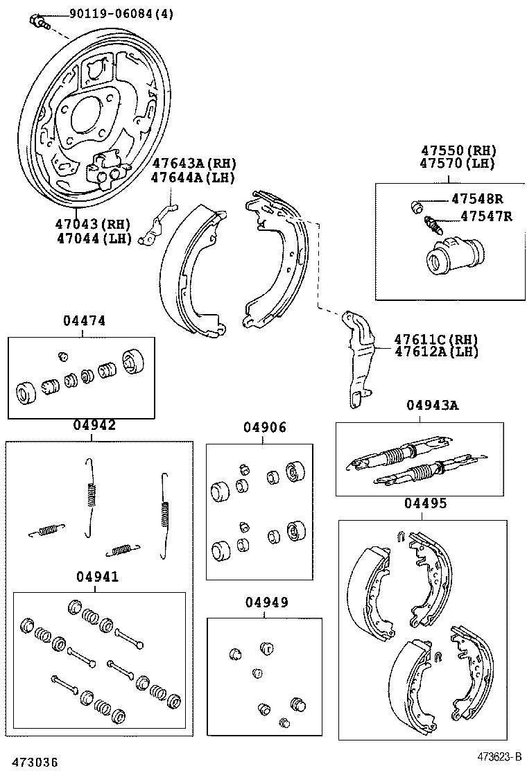 04474-42020 CYLINDER KIT, REAR WHEEL product image