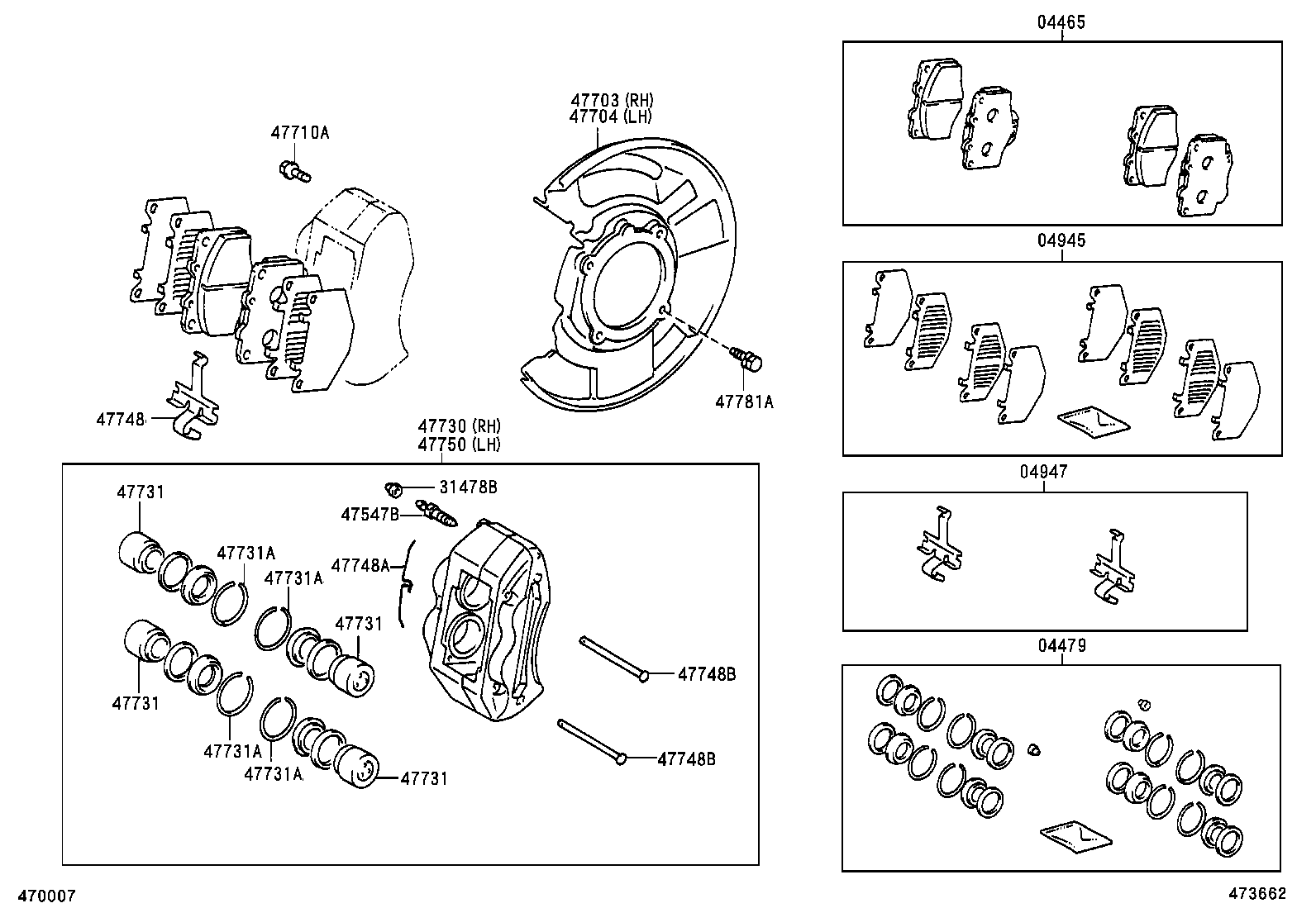 04465-04010 PAD KIT, DISC BRAKE, FRONT product image