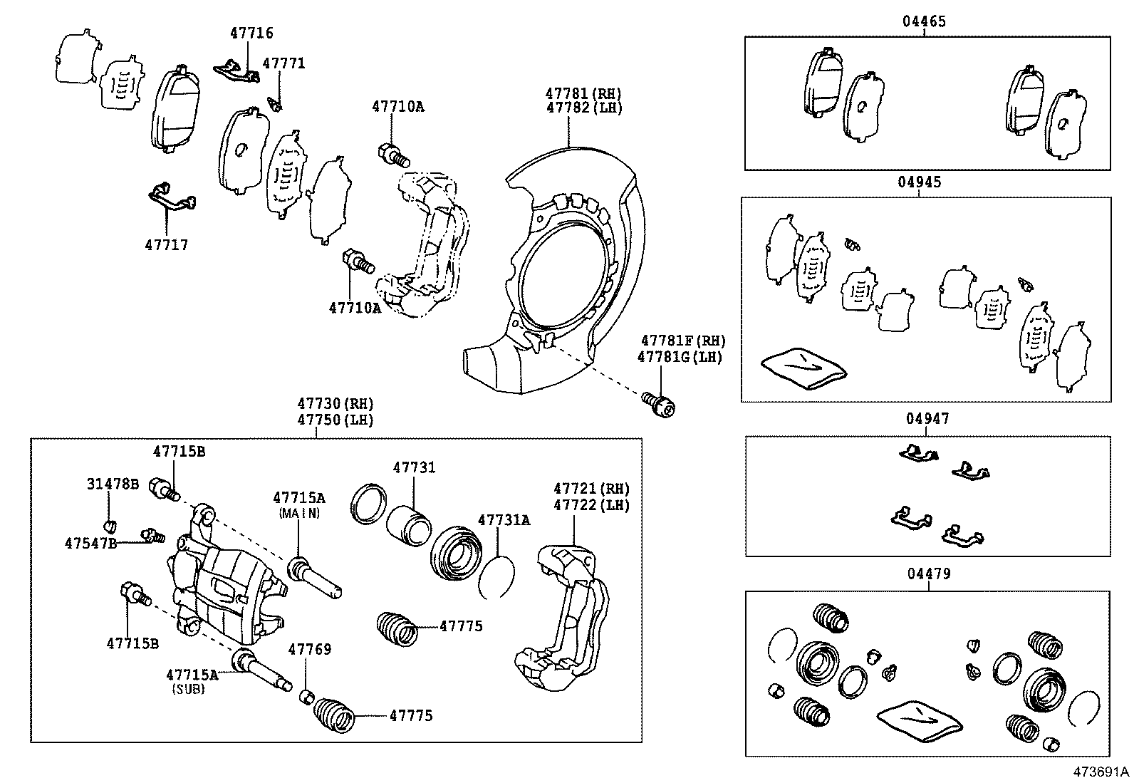 04465-44100 PAD KIT, DISC BRAKE, FRONT product image
