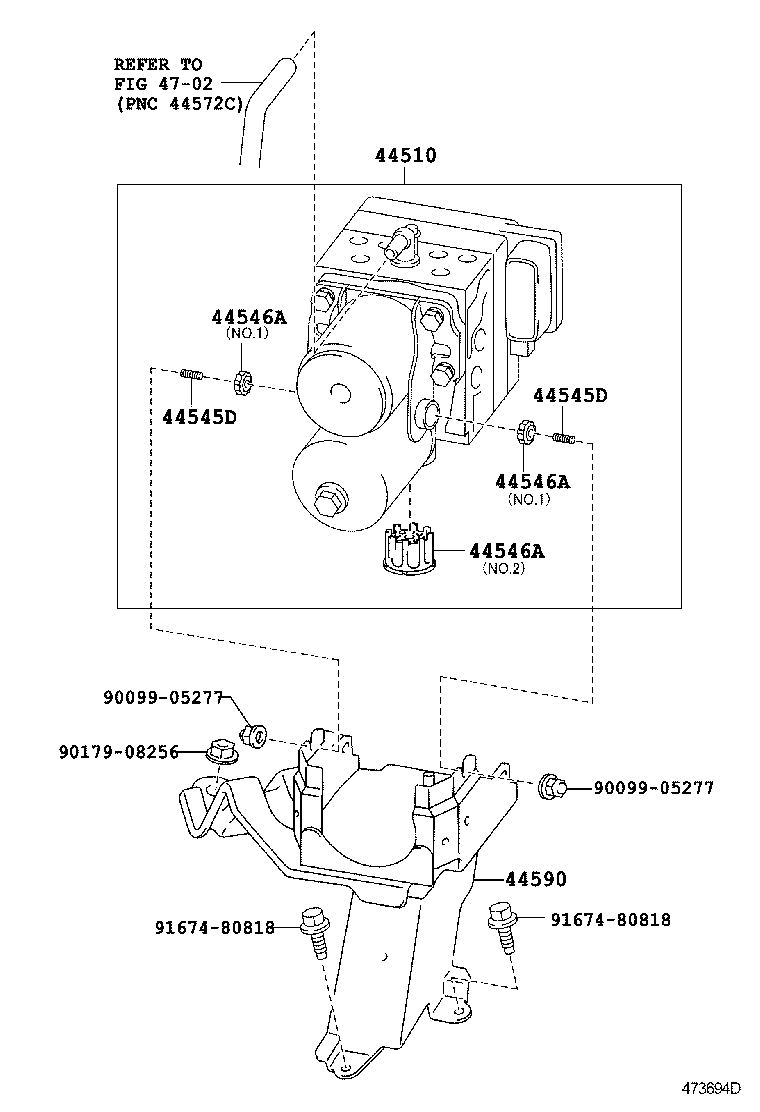 44590-28140 BRACKET ASSY, BRAKE ACTUATOR product image