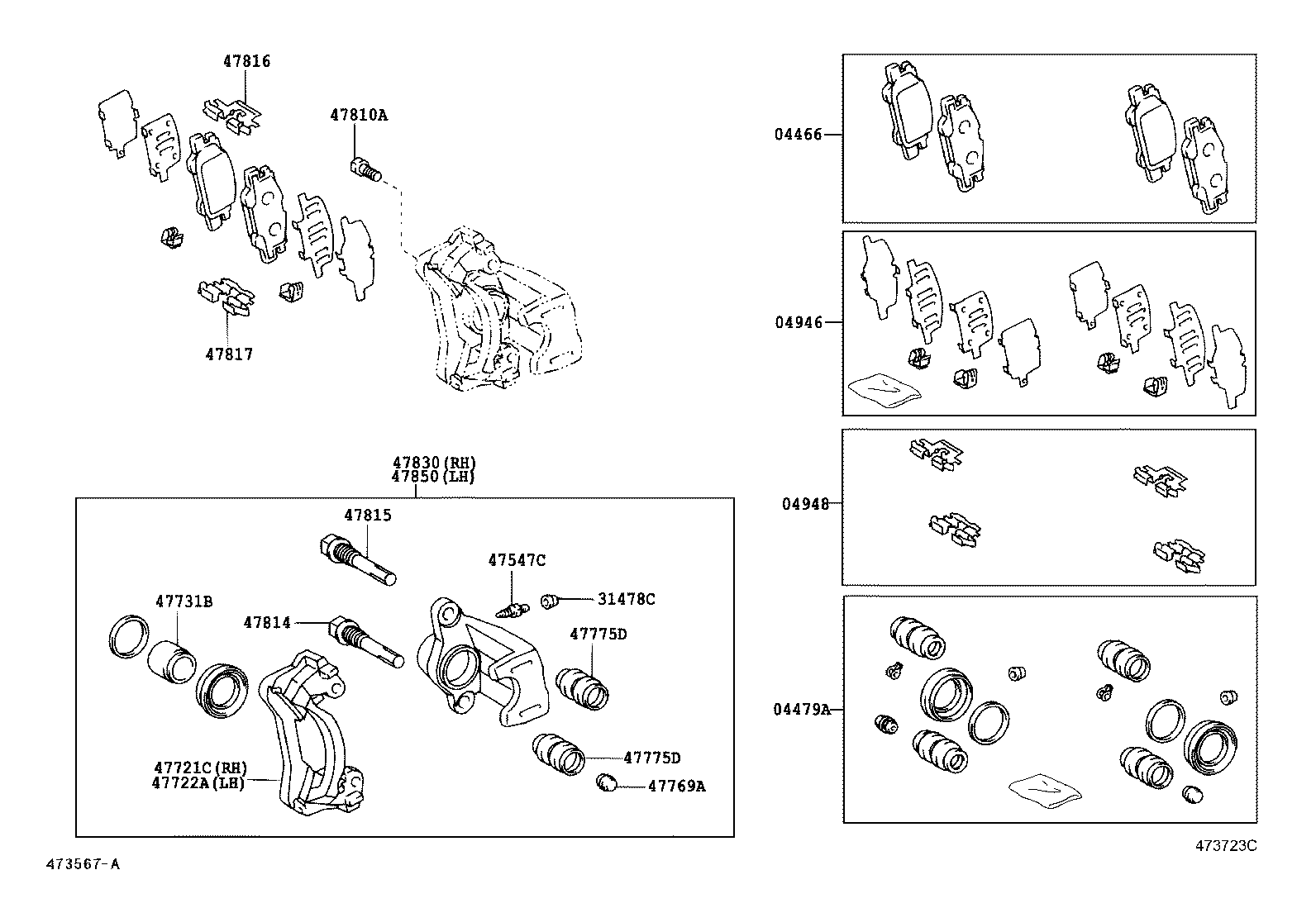 04479-48110 CYLINDER KIT, DISC BRAKE, REAR product image
