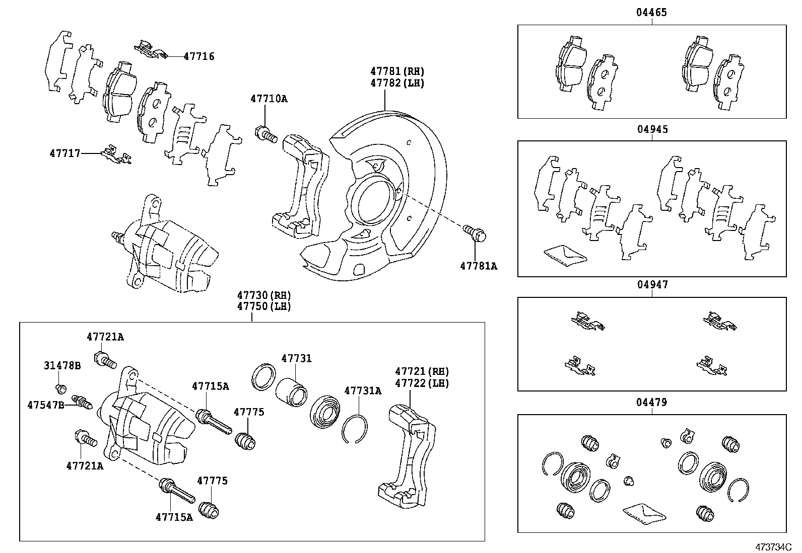 04465-52220 PAD KIT, DISC BRAKE, FRONT product image