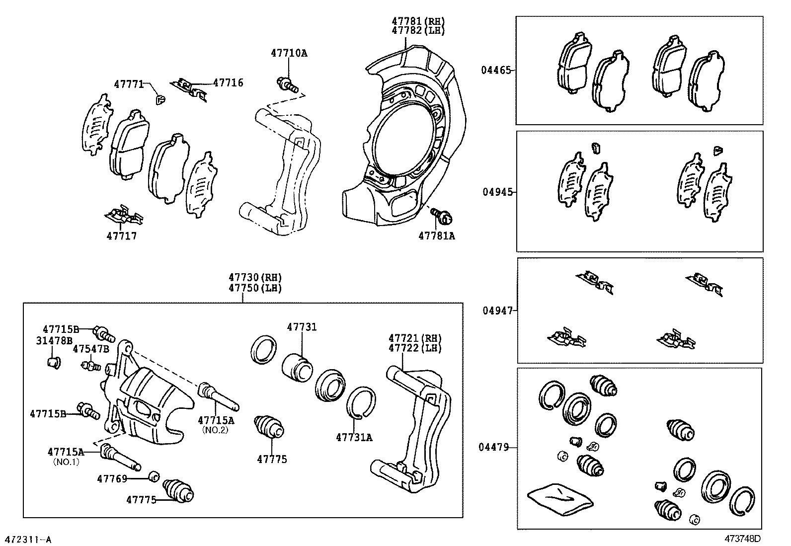 04465-48030 PAD KIT, DISC BRAKE, FRONT product image