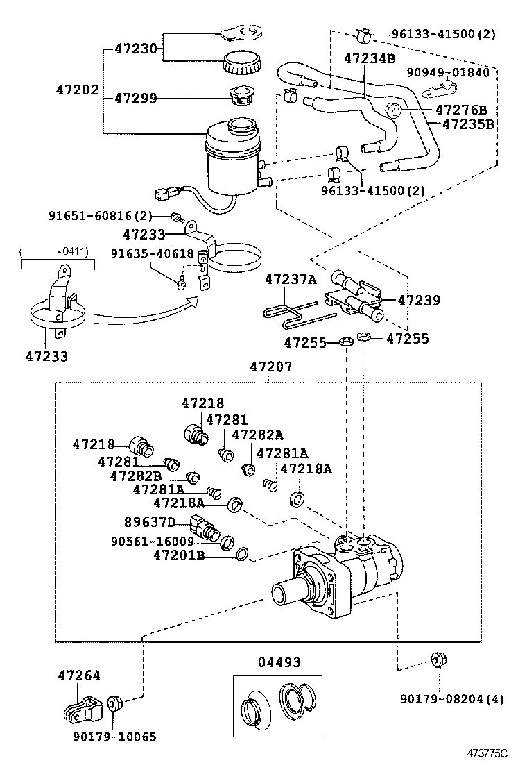 47233-0S010 BRACKET, RESERVOIR product image