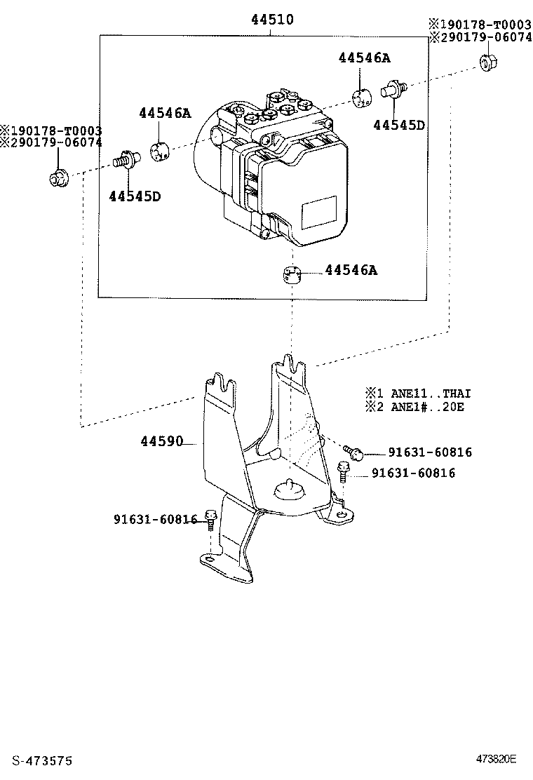 44590-63010 BRACKET ASSY, BRAKE ACTUATOR product image