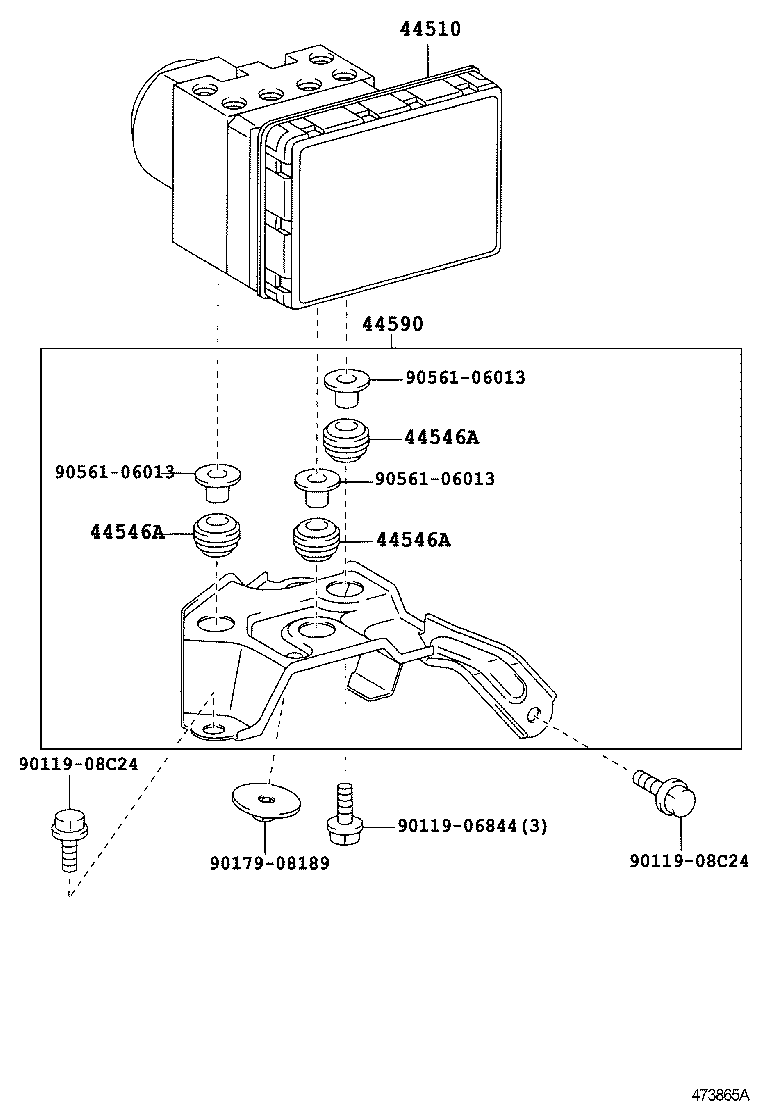 44590-02220 BRACKET ASSY, BRAKE ACTUATOR product image
