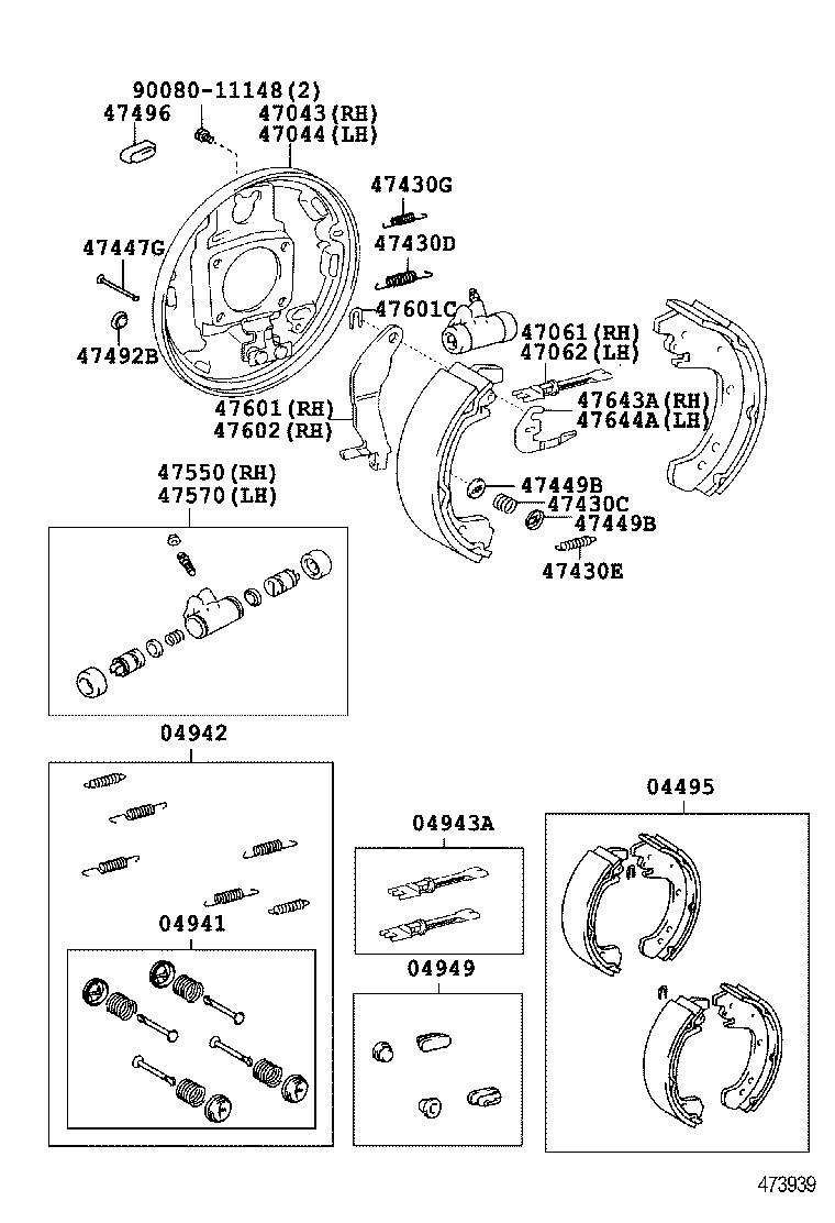 04941-02050 SPRING KIT, REAR BRAKE SHOE HOLD DOWN product image