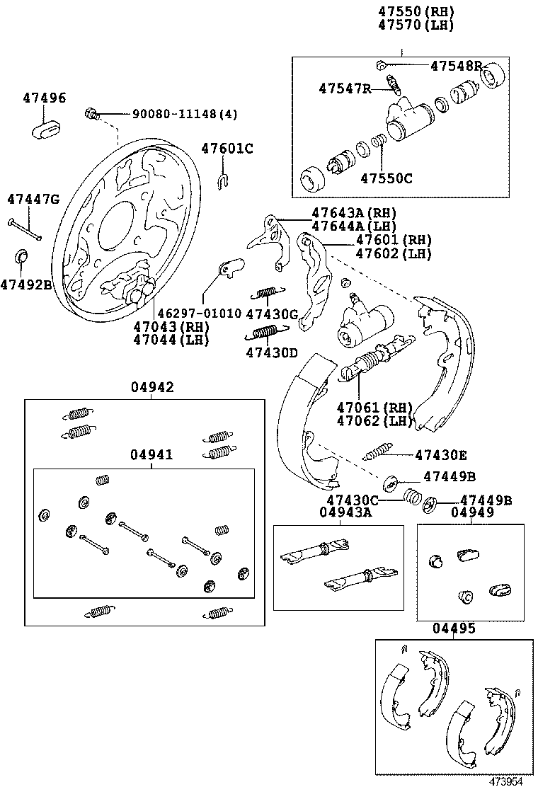 04941-02050 SPRING KIT, REAR BRAKE SHOE HOLD DOWN product image