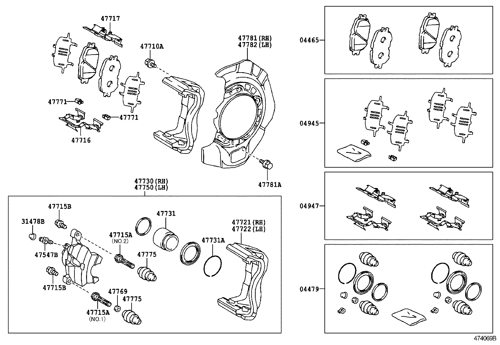 04465-33320 PAD KIT, DISC BRAKE, FRONT product image