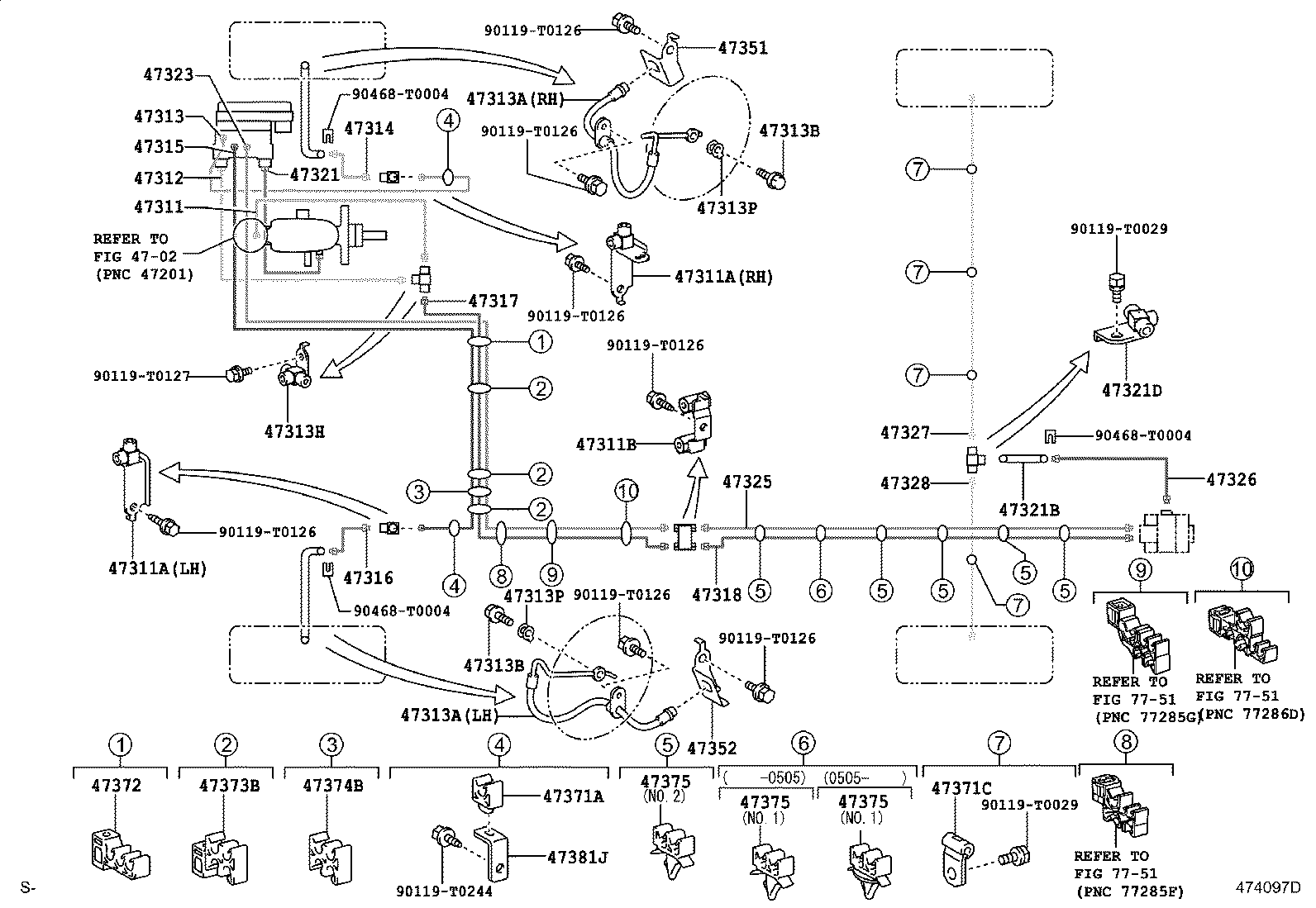 47329-0K080 TUBE, REAR BRAKE, NO.6 product image