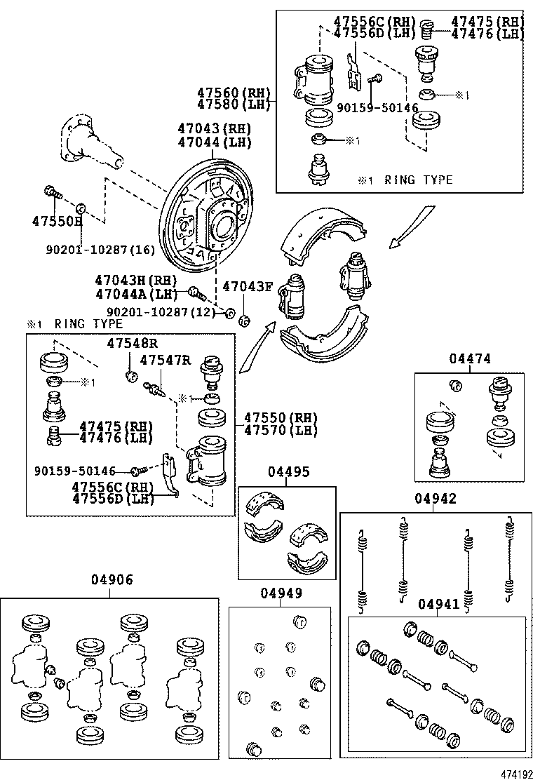 04941-36010 SPRING KIT, REAR BRAKE SHOE HOLD DOWN product image