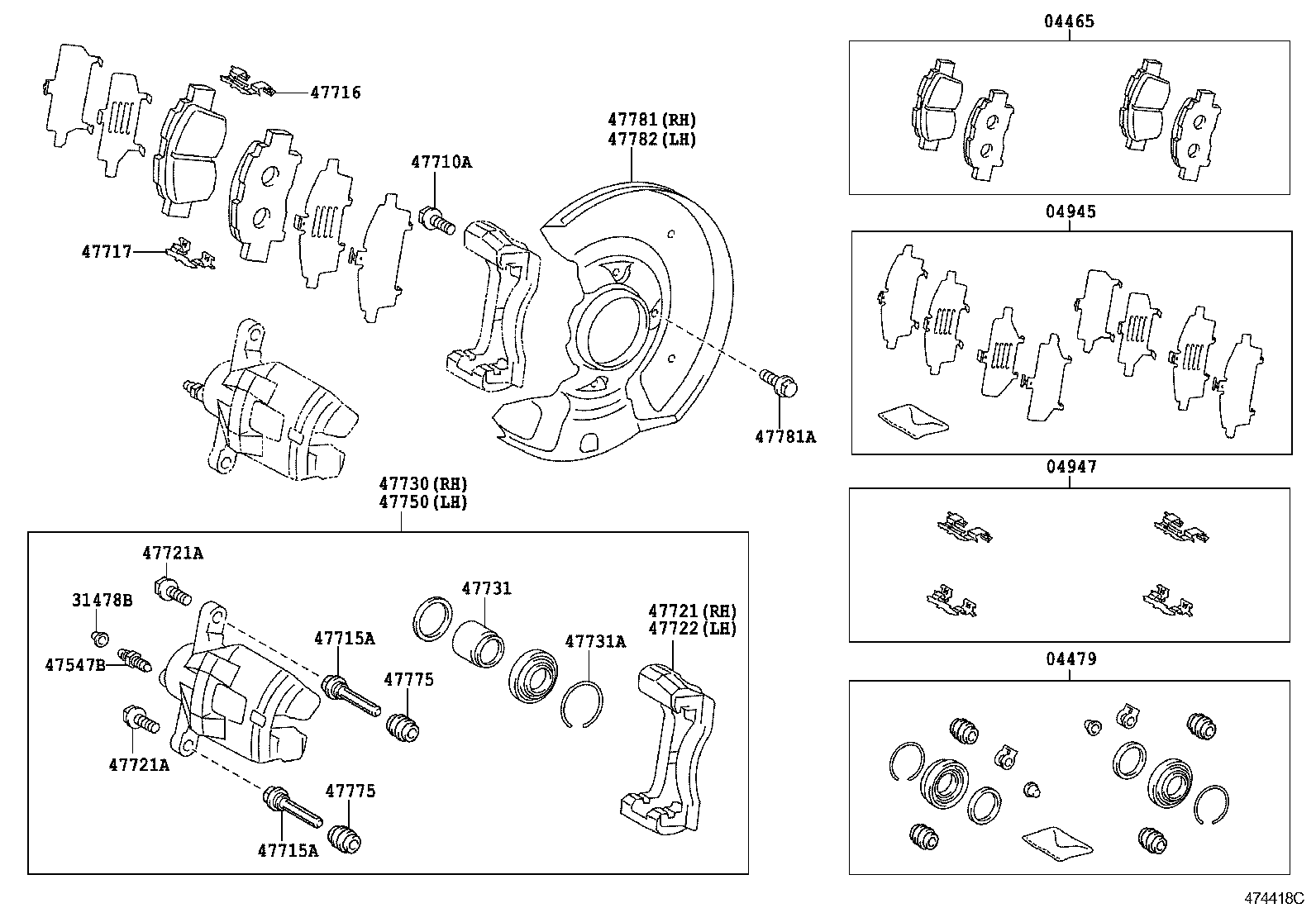 04465-52220 PAD KIT, DISC BRAKE, FRONT product image
