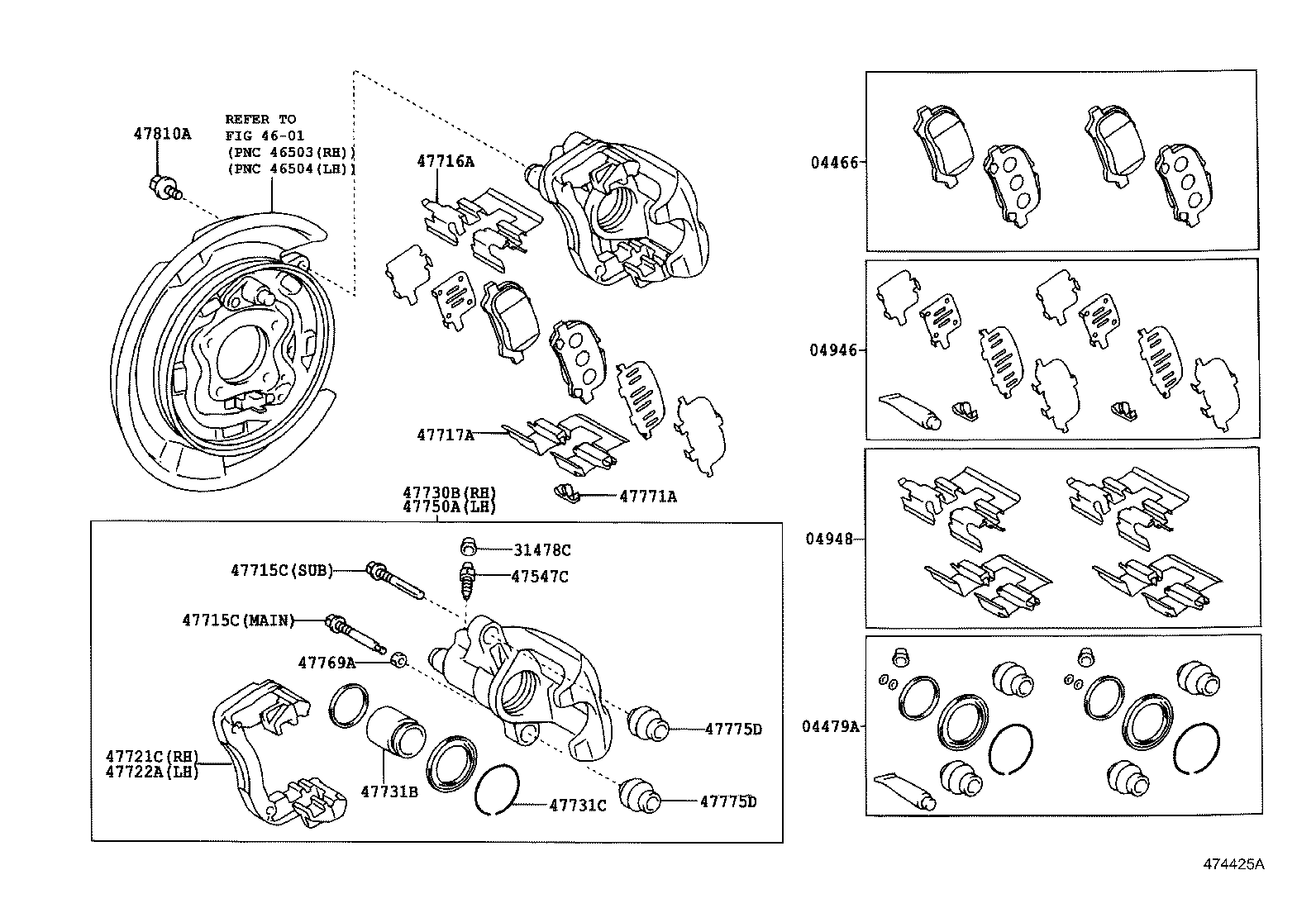 47730-06090 CYLINDER ASSY, REAR DISC BRAKE, RH product image