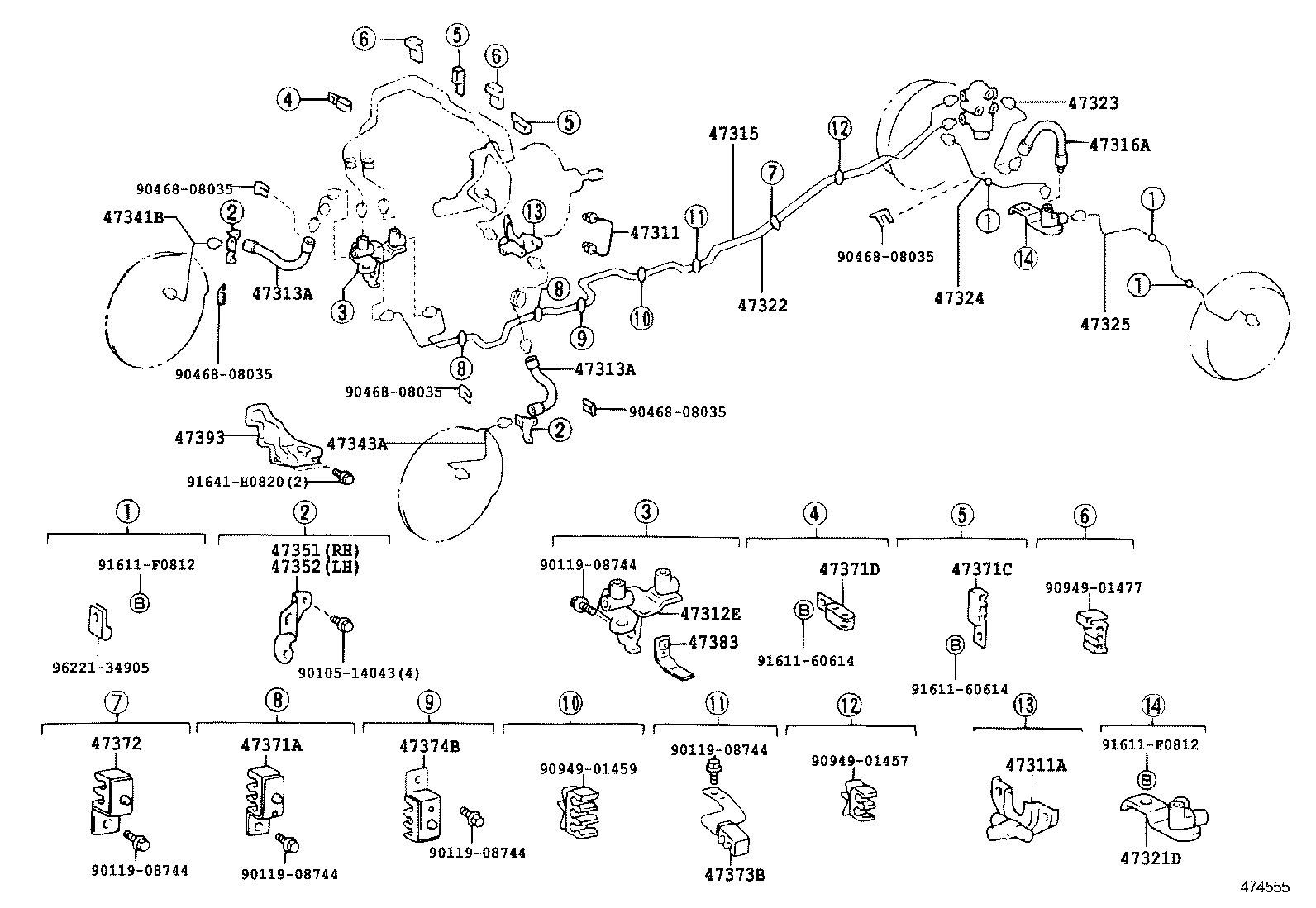 47321-35590 TUBE, REAR BRAKE, NO.1 product image