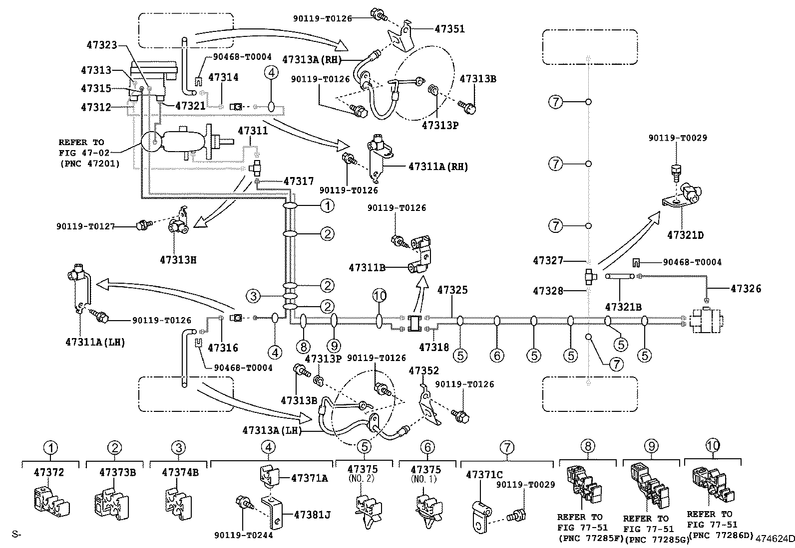 47329-0K080 TUBE, REAR BRAKE, NO.6 product image