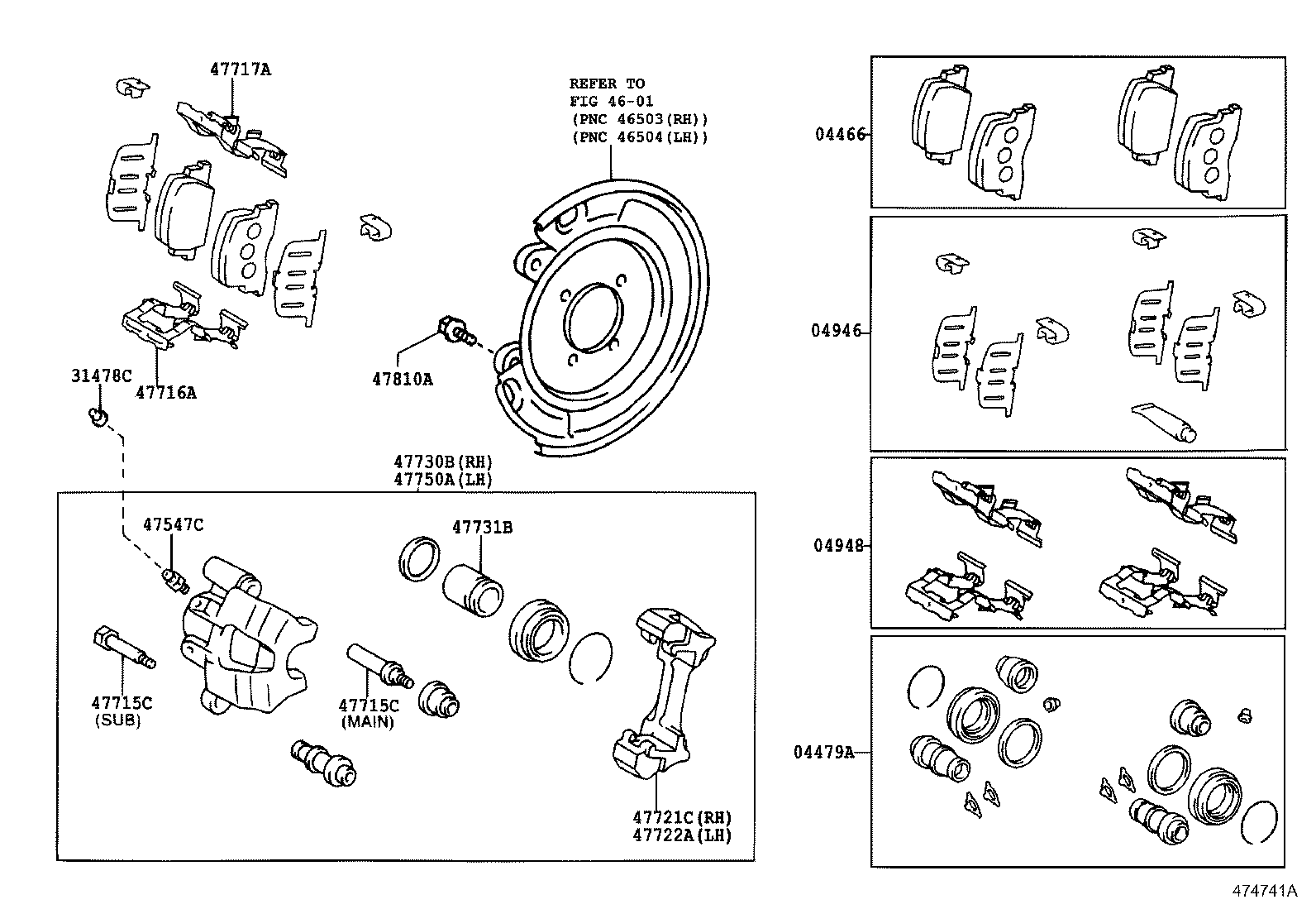 04946-48120 SHIM KIT, ANTI SQUEAL(FOR REAR DISC BRAKE) product image