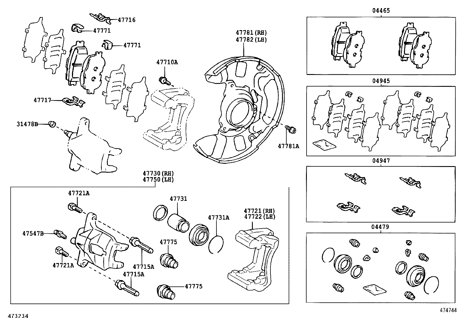 04465-12590 PAD KIT, DISC BRAKE, FRONT product image