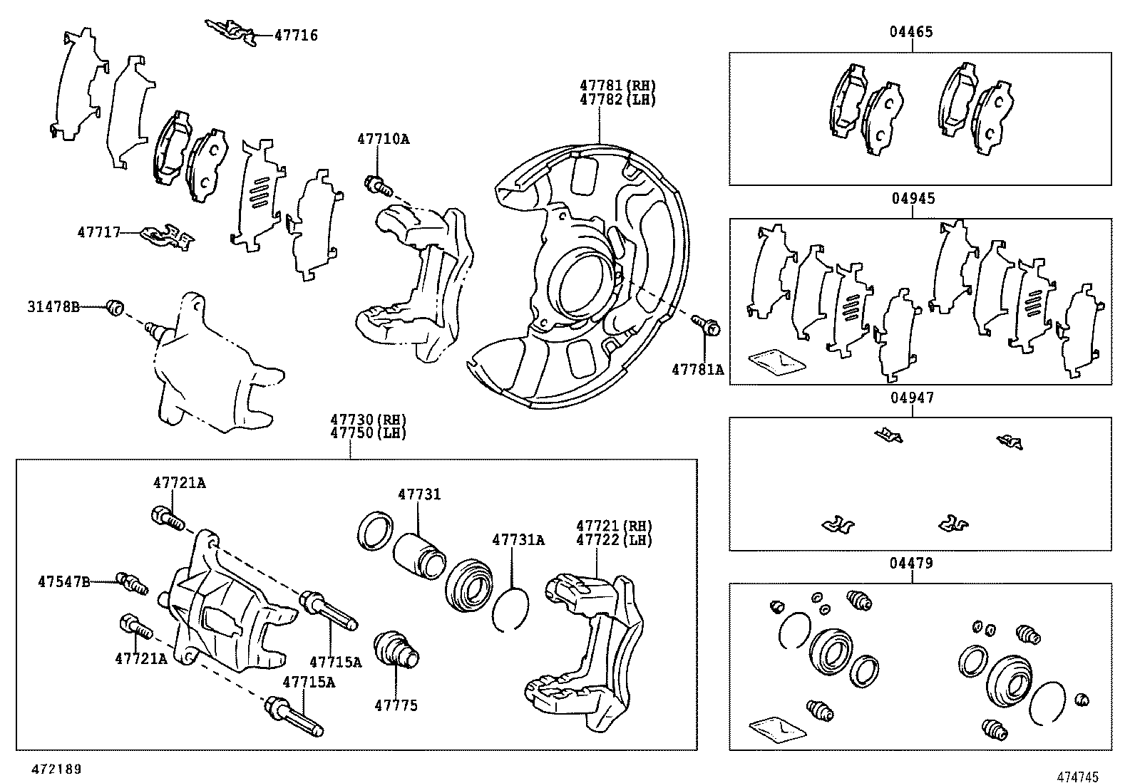 04465-12590 PAD KIT, DISC BRAKE, FRONT product image