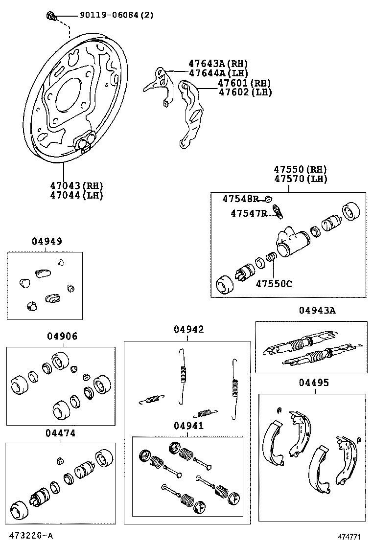 04941-02010 SPRING KIT, REAR BRAKE SHOE HOLD DOWN product image