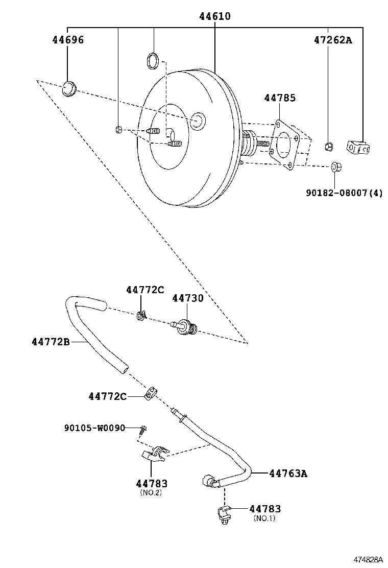 44763-52070 TUBE, HOSE TO HOSE, NO.1 product image