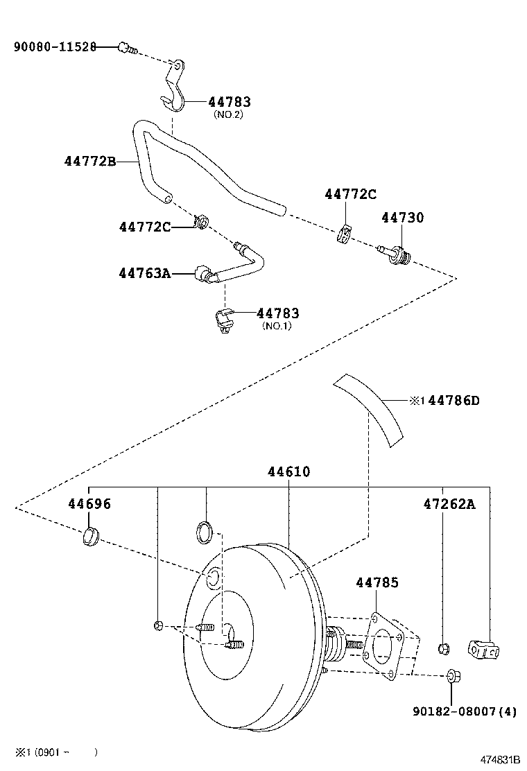 44763-52070 TUBE, HOSE TO HOSE, NO.1 product image