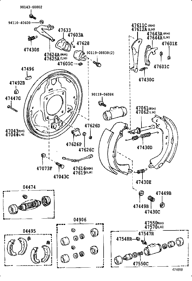 04495-26031 SHOE KIT, REAR BRAKE product image