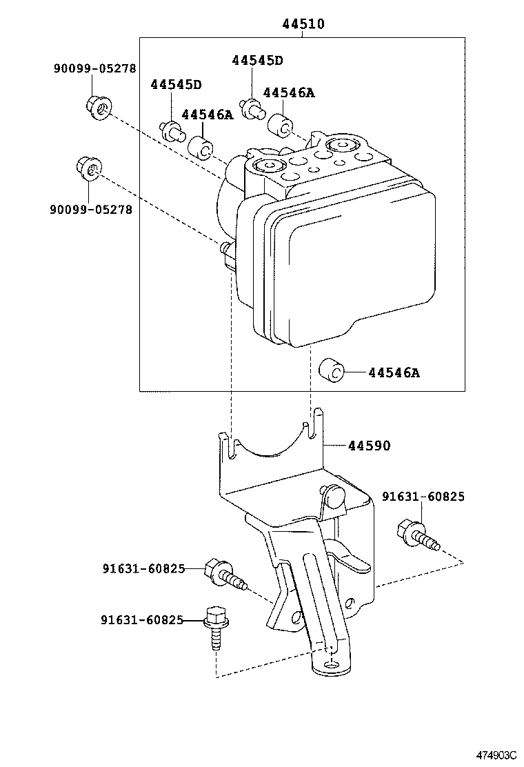 44547-02050 CUSHION, BRAKE ACTUATOR BOLT product image