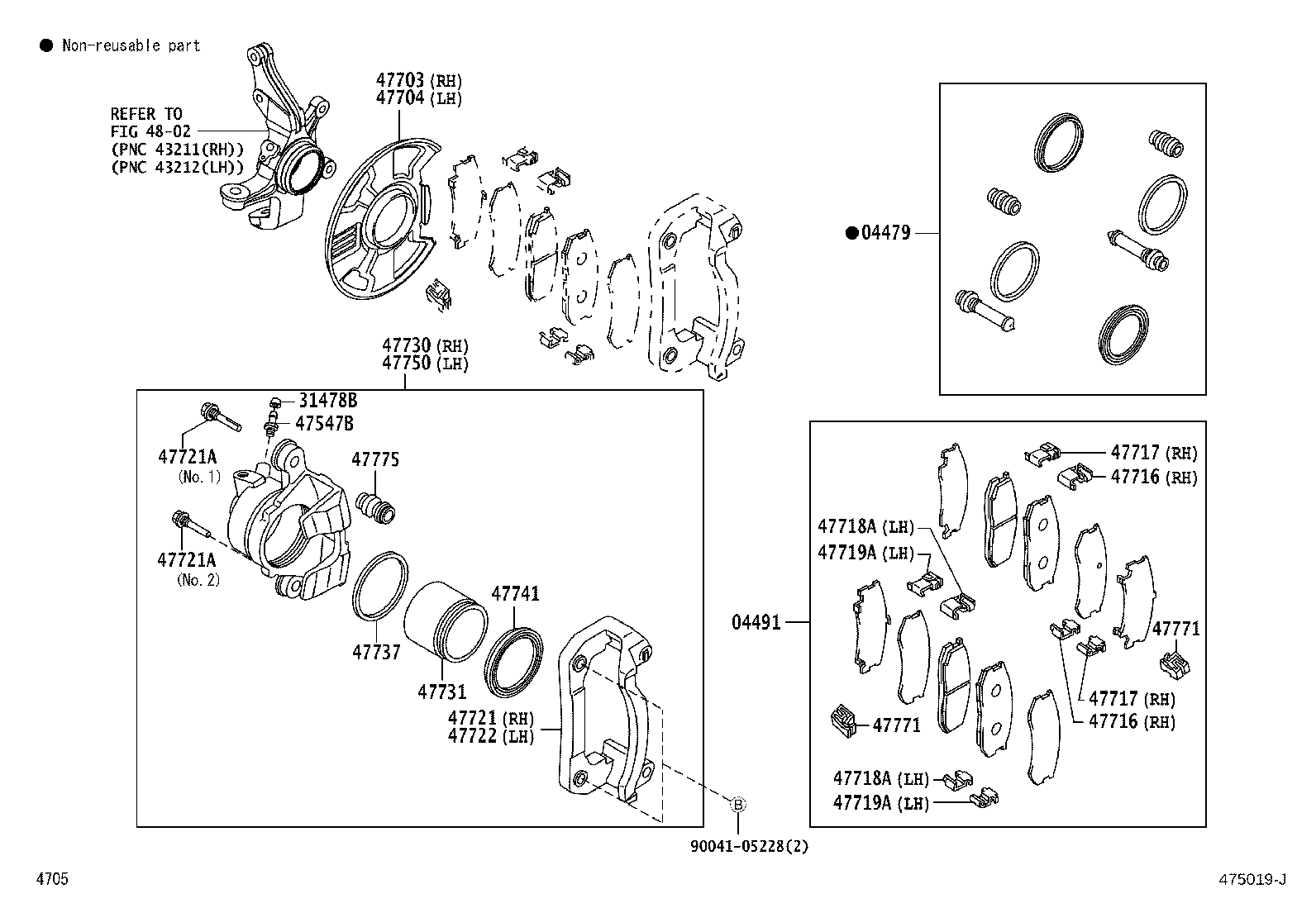 47730-87401 CYLINDER ASSY, FRONT DISC BRAKE, RH product image