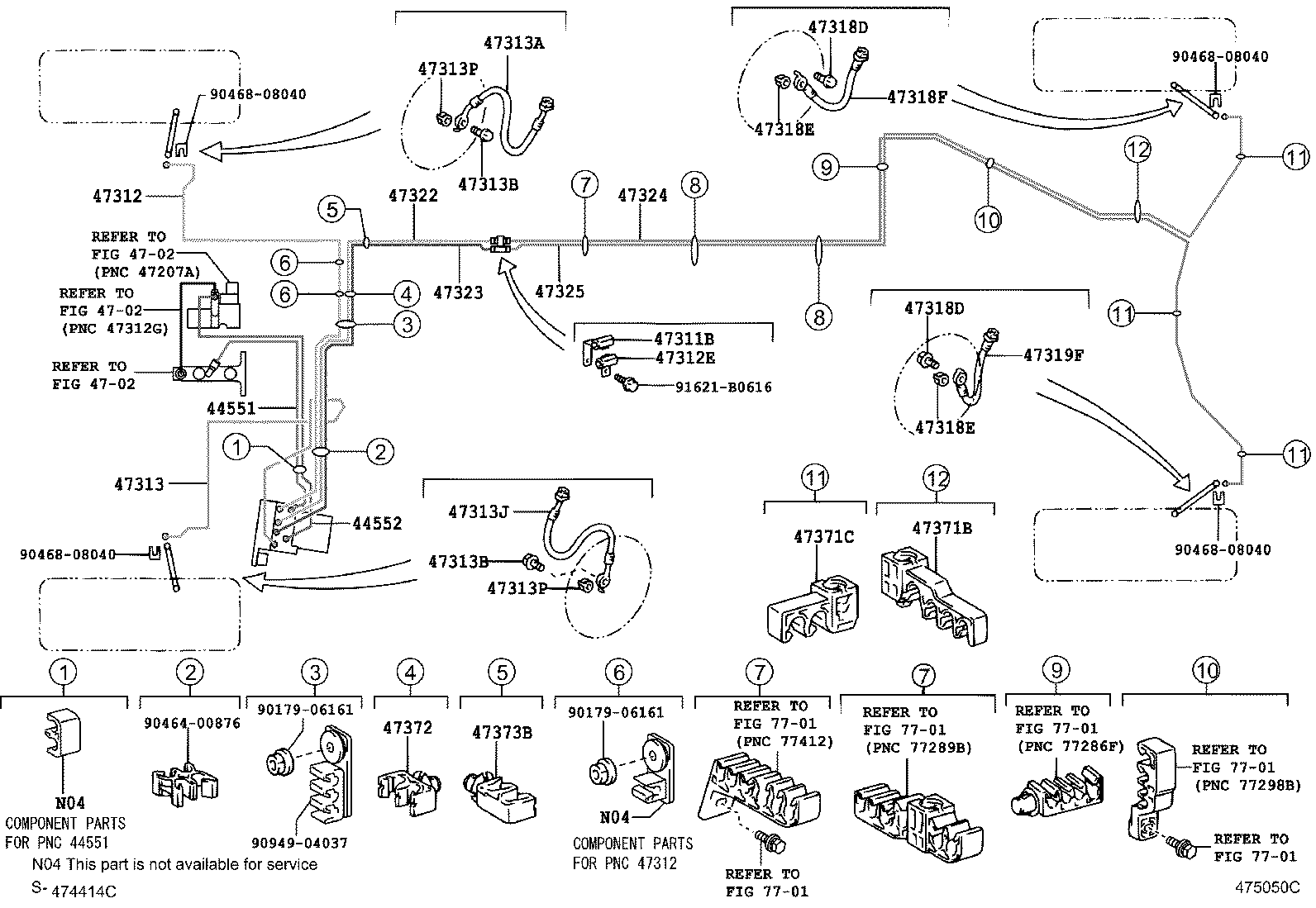 47313-30600 TUBE, FRONT BRAKE, NO.3 product image