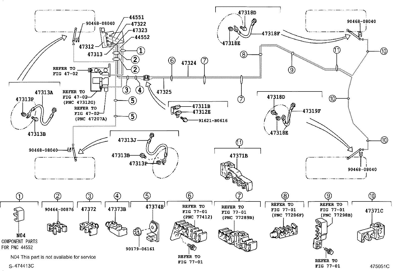 47313-30600 TUBE, FRONT BRAKE, NO.3 product image