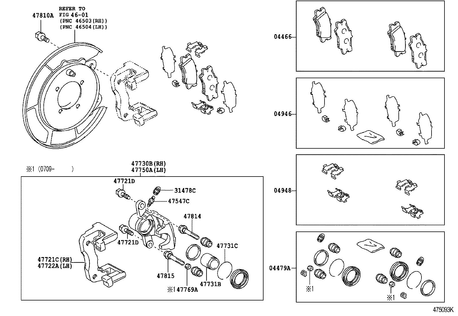 47821-06053 MOUNTING, REAR DISC BRAKE CYLINDER, RH product image