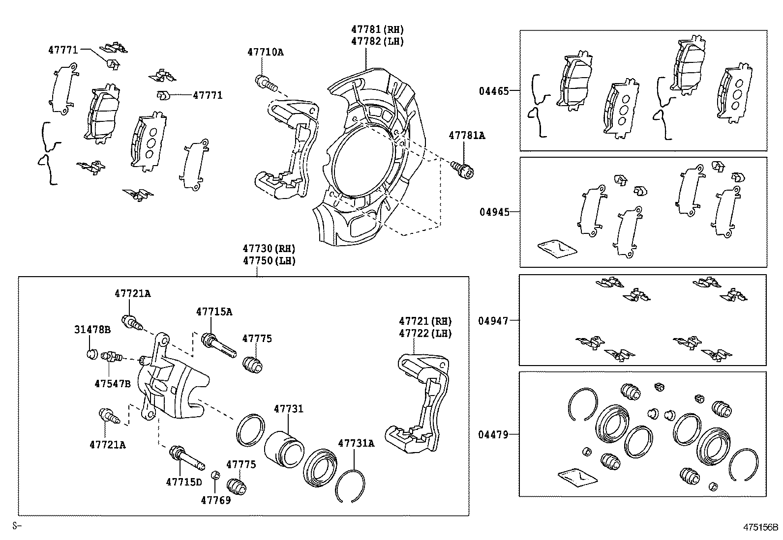47722-06270 MOUNTING, FRONT DISC BRAKE CYLINDER, LH product image