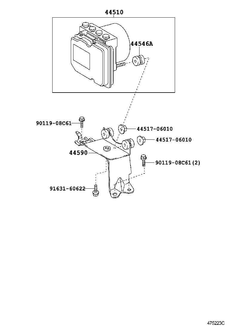 44050-06100 ACTUATOR ASSY, BRAKE product image