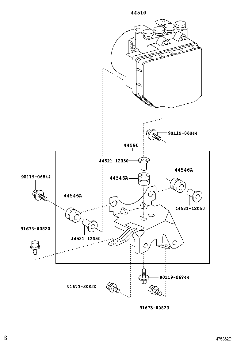 44590-12150 BRACKET ASSY, BRAKE ACTUATOR product image