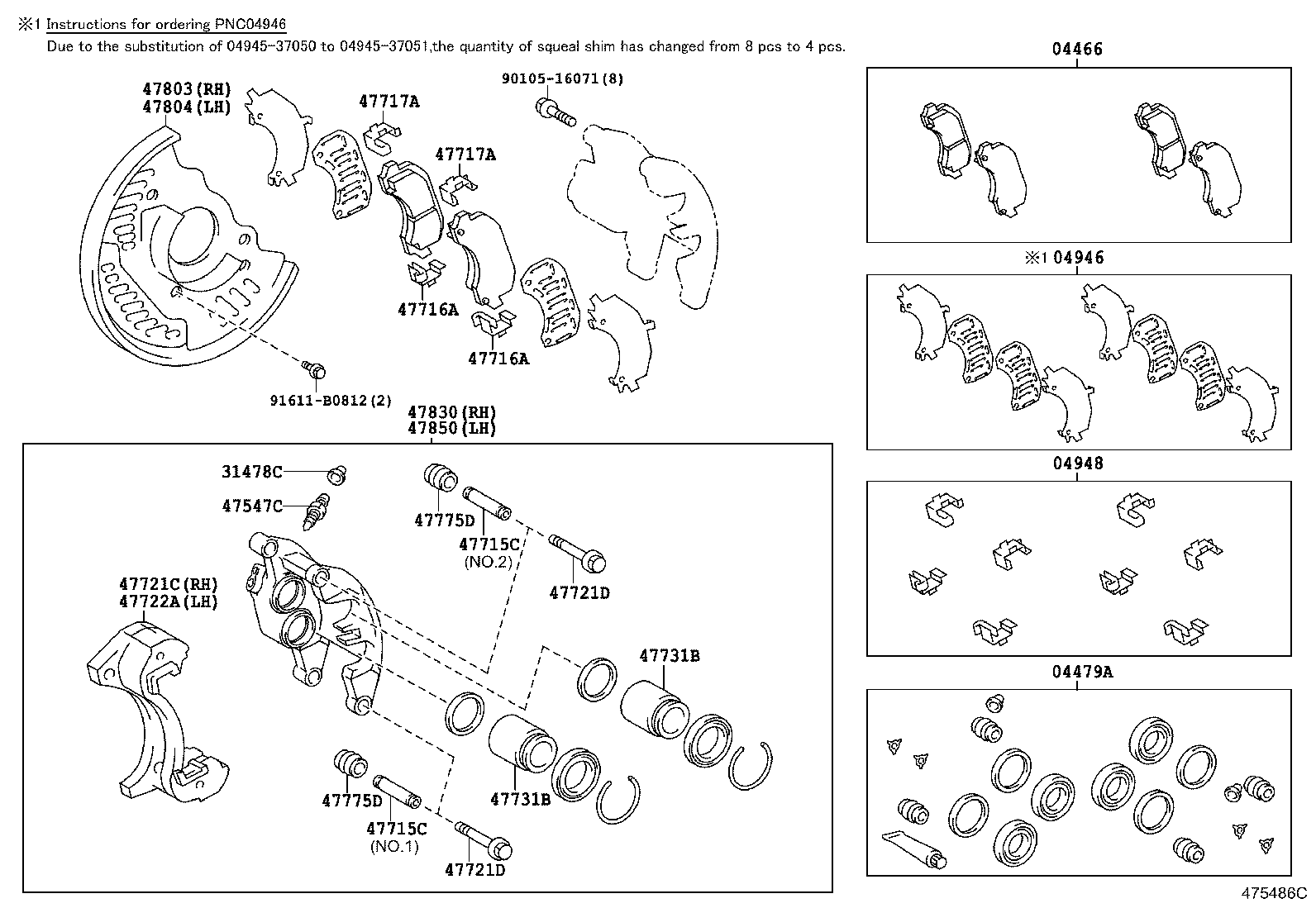 04479-37040 CYLINDER KIT, DISC BRAKE, REAR product image