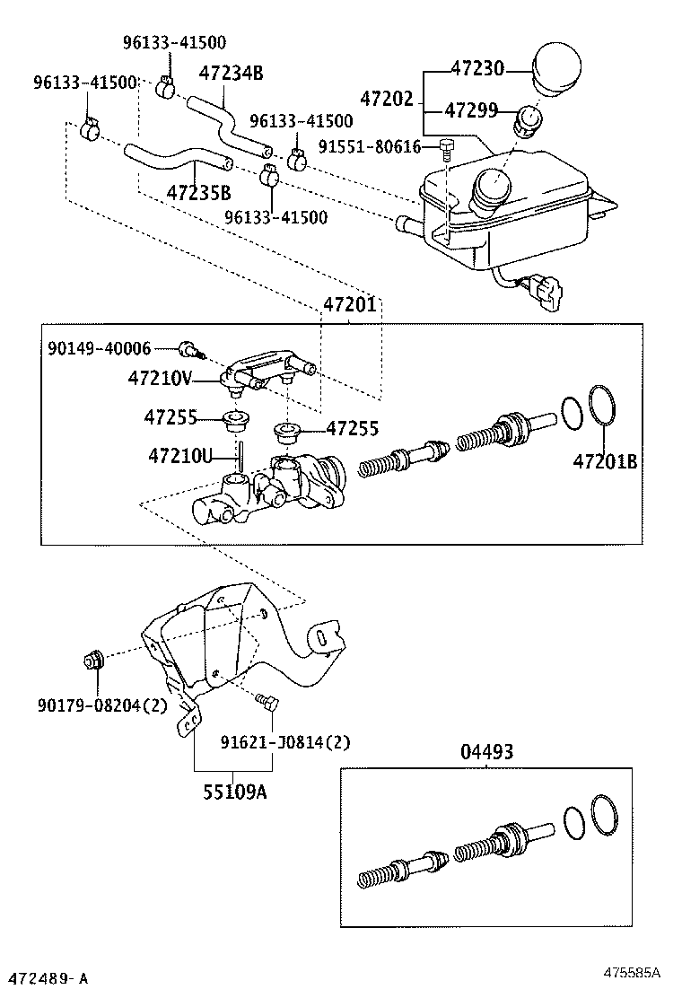 47235-37190 TUBE, BRAKE MASTER CYRINDER RESERVOIR, NO.2 product image