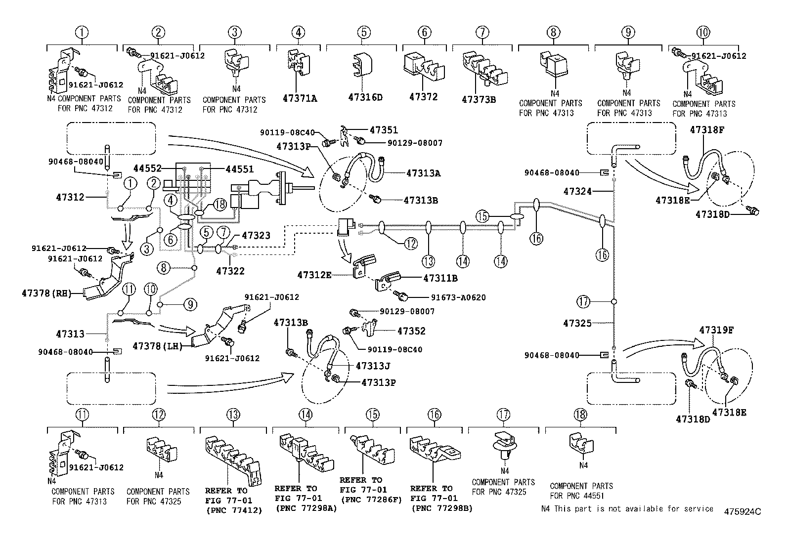 47313-50220 TUBE, FRONT BRAKE, NO.3 product image