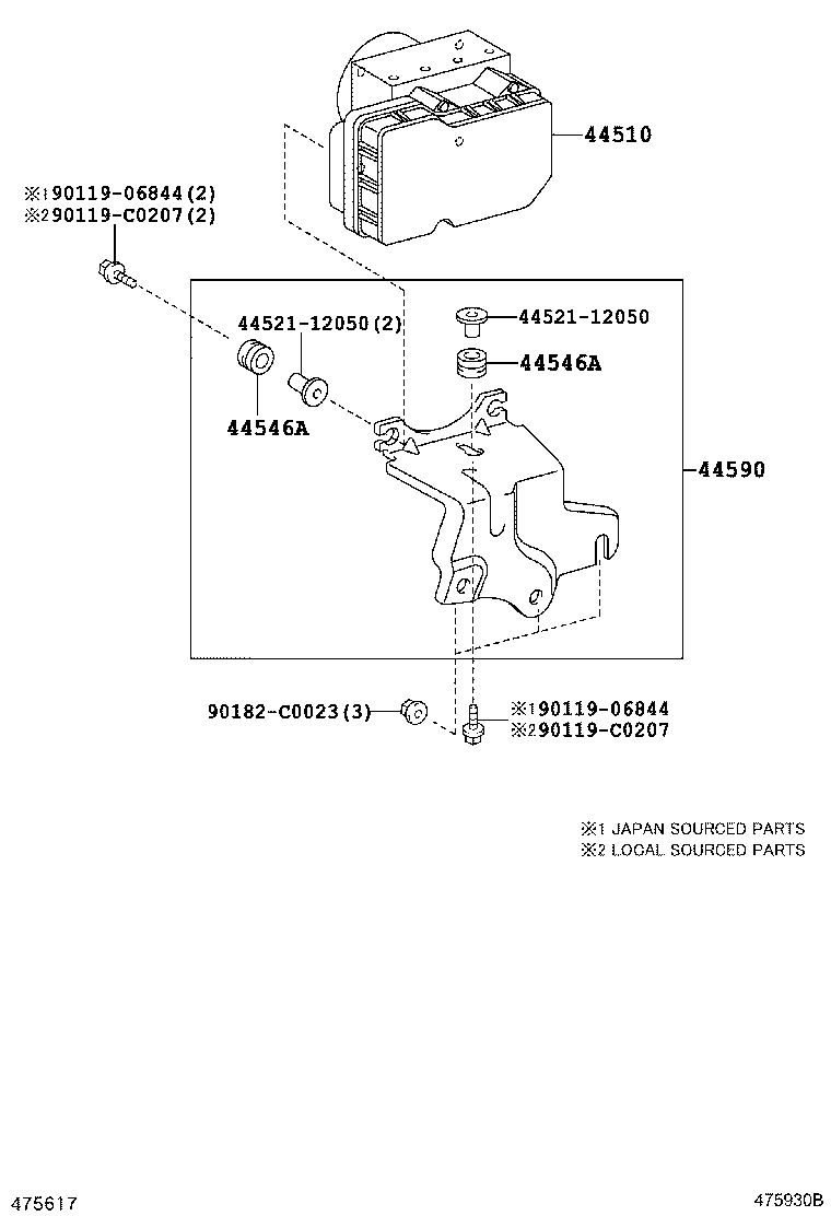 44590-02190 BRACKET ASSY, BRAKE ACTUATOR product image