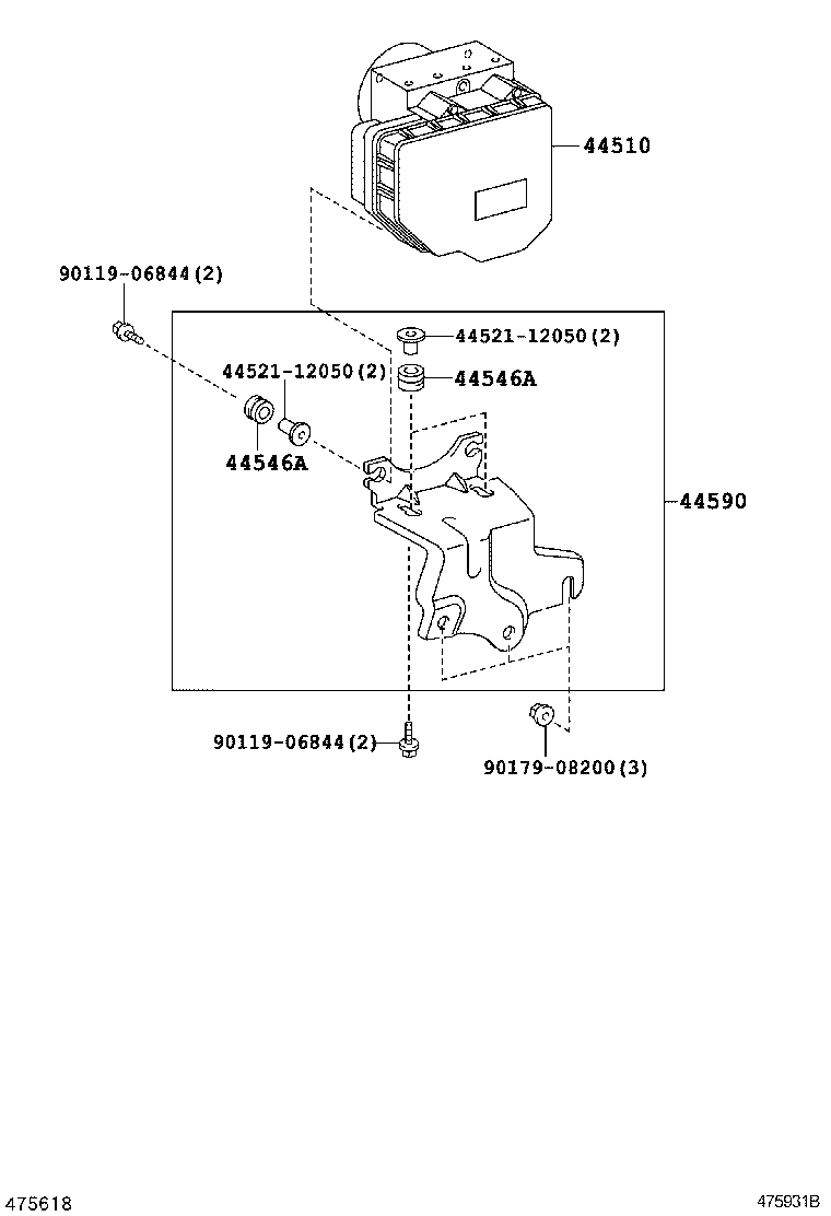 44590-02190 BRACKET ASSY, BRAKE ACTUATOR product image