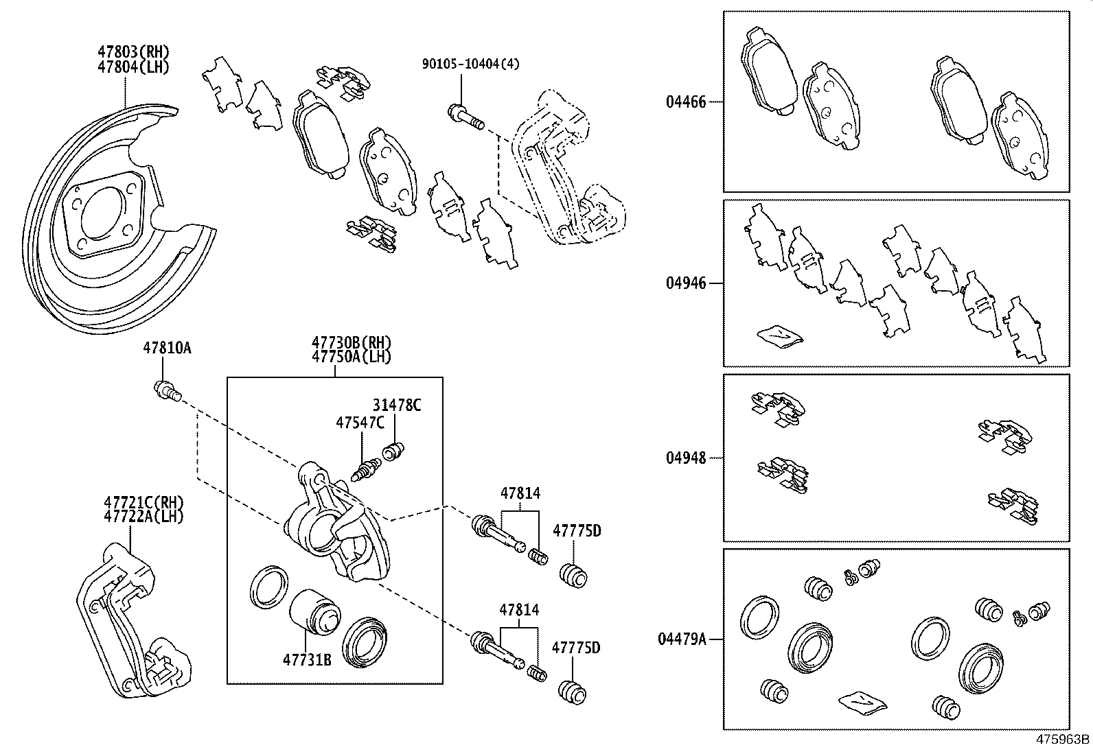 04466-52070 PAD KIT, DISC BRAKE, REAR product image