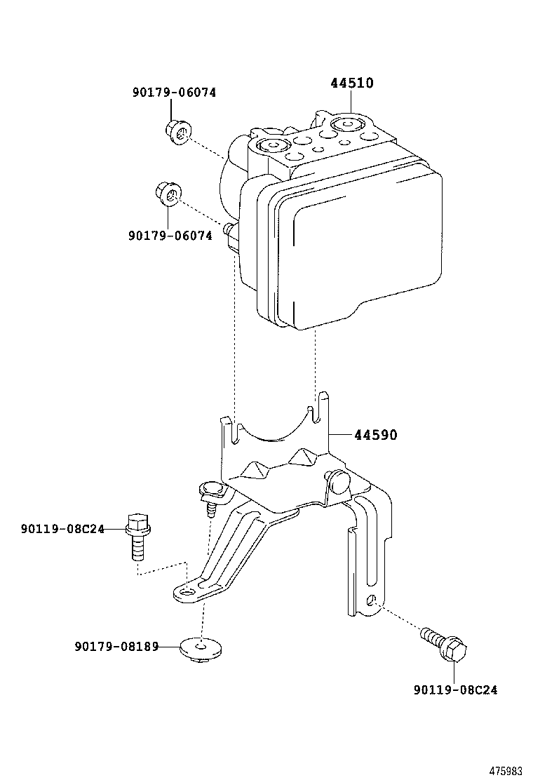44590-02220 BRACKET ASSY, BRAKE ACTUATOR product image