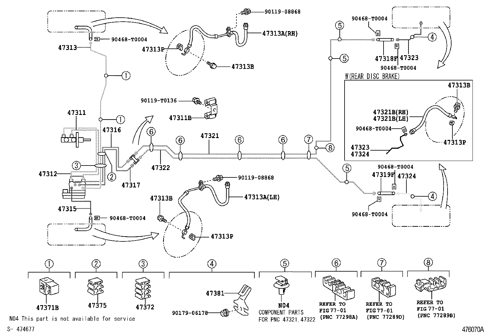 47321-0D170 TUBE, REAR BRAKE, NO.1 product image