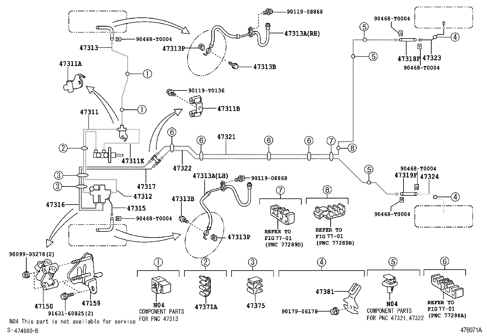 47321-0D170 TUBE, REAR BRAKE, NO.1 product image