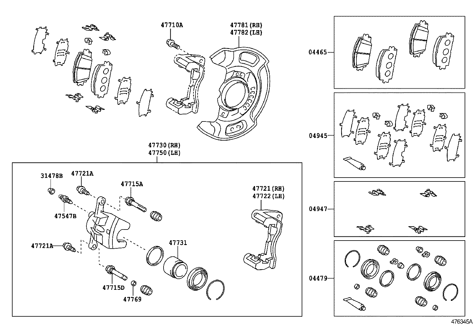 04465-52240 PAD KIT, DISC BRAKE, FRONT product image