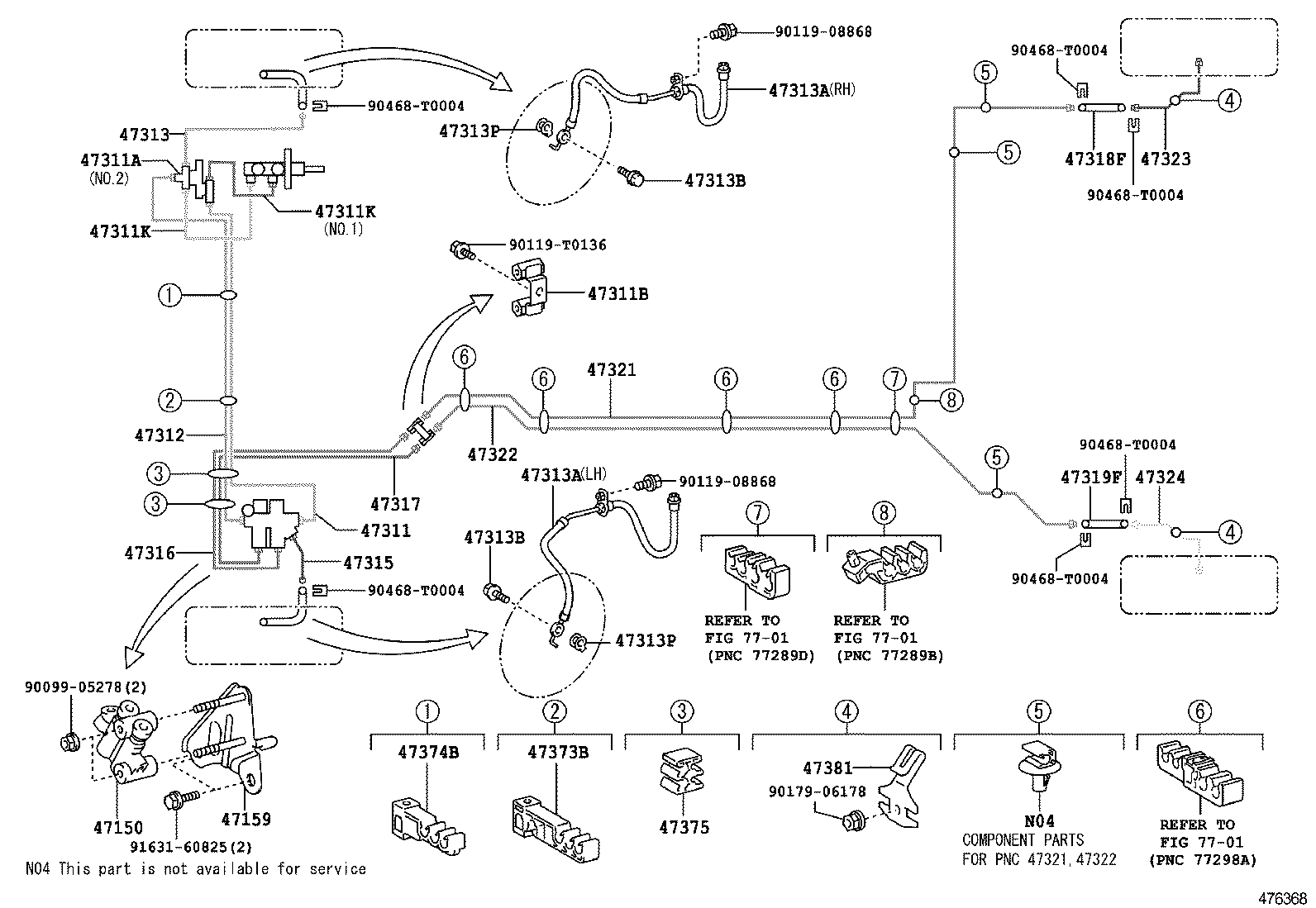 47321-0D170 TUBE, REAR BRAKE, NO.1 product image